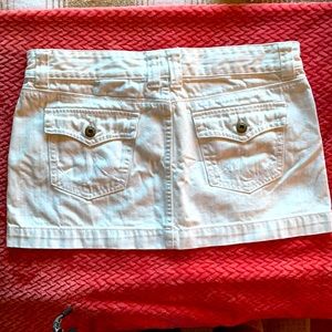X2 white denim mini skirt size 8. Perfect condition.